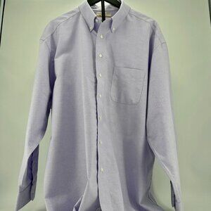 Gold Label Roundtree & Yorke Purple Non-Iron EZ Wash Oxford Dress Shirt 18/35